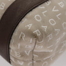 BVLGARI Tote Bag Canvas Brown Silver Auth bs21581-16