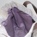 BVLGARI Tote Bag Canvas Brown Silver Auth bs21581-19