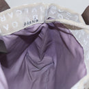 BVLGARI Tote Bag Canvas Brown Silver Auth bs21581-20