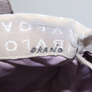 BVLGARI Tote Bag Canvas Brown Silver Auth bs21581-11