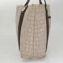 BVLGARI Tote Bag Canvas Brown Silver Auth bs21581-4