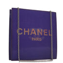 CHANEL Hologram Chain Shoulder Bag Vinyl Purple CC Auth bs21582-1