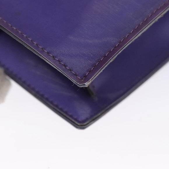 CHANEL Hologram Chain Shoulder Bag Vinyl Purple CC Auth bs21582