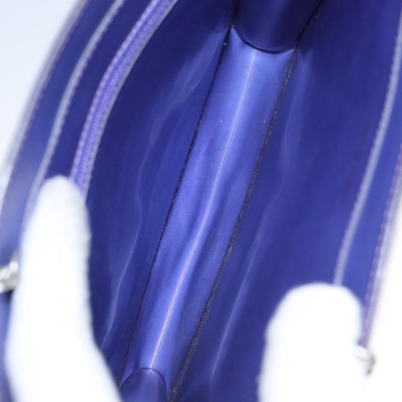 CHANEL Hologram Chain Shoulder Bag Vinyl Purple CC Auth bs21582