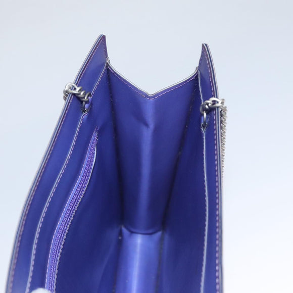 CHANEL Hologram Chain Shoulder Bag Vinyl Purple CC Auth bs21582