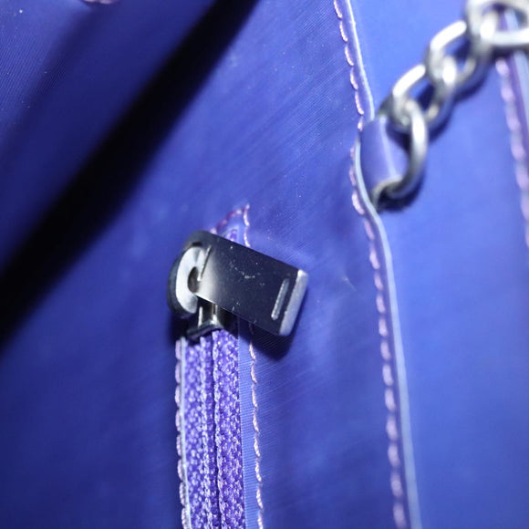 CHANEL Hologram Chain Shoulder Bag Vinyl Purple CC Auth bs21582