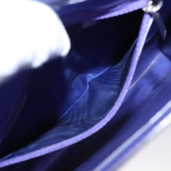 CHANEL Hologram Chain Shoulder Bag Vinyl Purple CC Auth bs21582