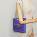 CHANEL Hologram Chain Shoulder Bag Vinyl Purple CC Auth bs21582-21