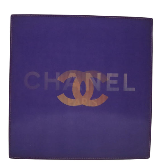 CHANEL Hologram Chain Shoulder Bag Vinyl Purple CC Auth bs21582