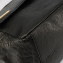 Chloe Chain Shoulder Bag Leather Black Gold Auth bs21588-15