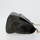 Chloe Chain Shoulder Bag Leather Black Gold Auth bs21588-3