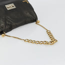 Chloe Chain Shoulder Bag Leather Black Gold Auth bs21588-7
