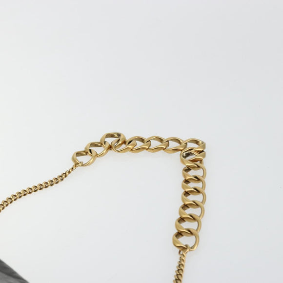 Chloe Chain Shoulder Bag Leather Black Gold Auth bs21588