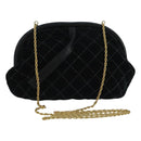 BALLY Chain Shoulder Bag Velor Black Auth bs21591-1