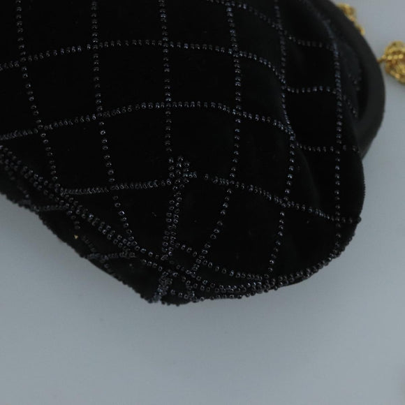 BALLY Chain Shoulder Bag Velor Black Auth bs21591