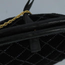 BALLY Chain Shoulder Bag Velor Black Auth bs21591-10