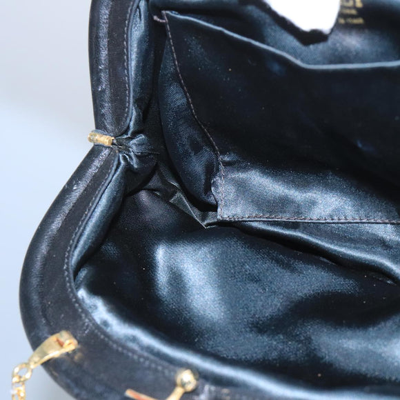 BALLY Chain Shoulder Bag Velor Black Auth bs21591