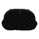 BALLY Chain Shoulder Bag Velor Black Auth bs21591-2