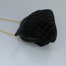 BALLY Chain Shoulder Bag Velor Black Auth bs21591-3