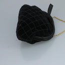 BALLY Chain Shoulder Bag Velor Black Auth bs21591-4