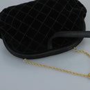 BALLY Chain Shoulder Bag Velor Black Auth bs21591-6