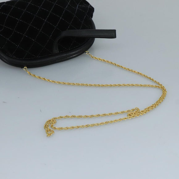 BALLY Chain Shoulder Bag Velor Black Auth bs21591