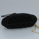 BALLY Chain Shoulder Bag Velor Black Auth bs21591-5