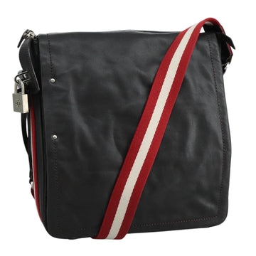 BALLY Shoulder Bag Leather Brown Auth bs21592