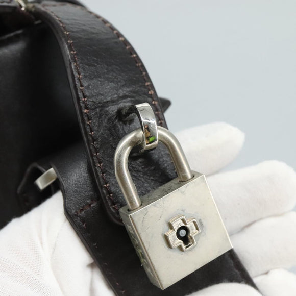 BALLY Shoulder Bag Leather Brown Auth bs21592