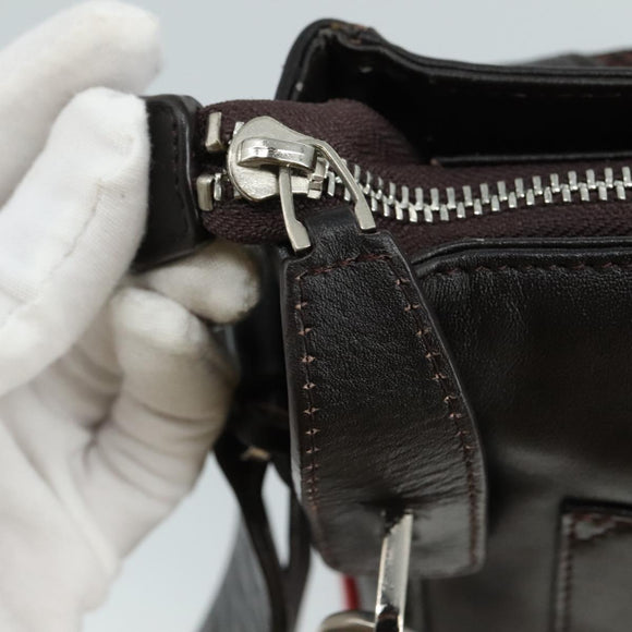 BALLY Shoulder Bag Leather Brown Auth bs21592