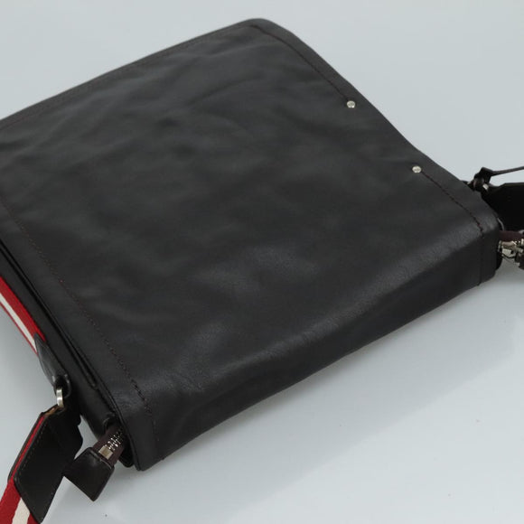 BALLY Shoulder Bag Leather Brown Auth bs21592