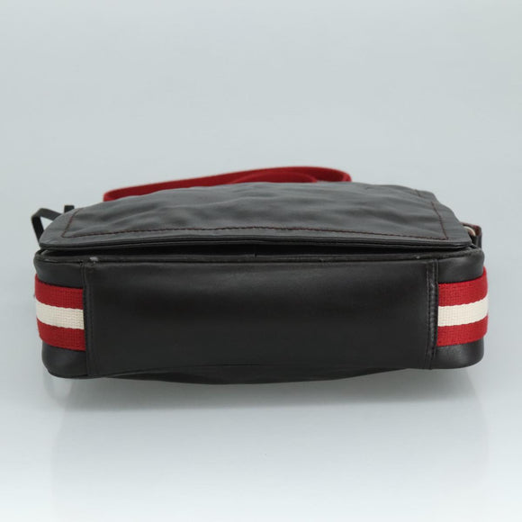 BALLY Shoulder Bag Leather Brown Auth bs21592