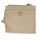 CELINE Shoulder Bag Leather Beige Auth bs21606-2