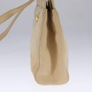 CELINE Shoulder Bag Leather Beige Auth bs21606-5