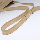 CELINE Shoulder Bag Leather Beige Auth bs21606-7