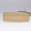 CELINE Shoulder Bag Leather Beige Auth bs21606-5