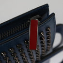 Christian Louboutin Hand Bag Leather Blue Auth bs21607-9