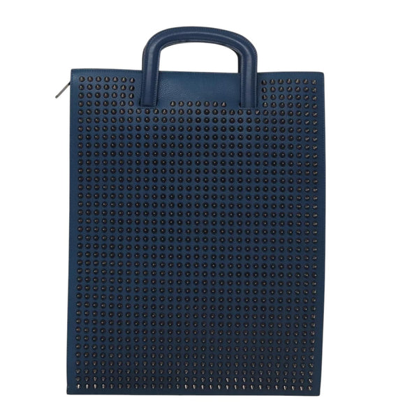 Christian Louboutin Hand Bag Leather Blue Auth bs21607