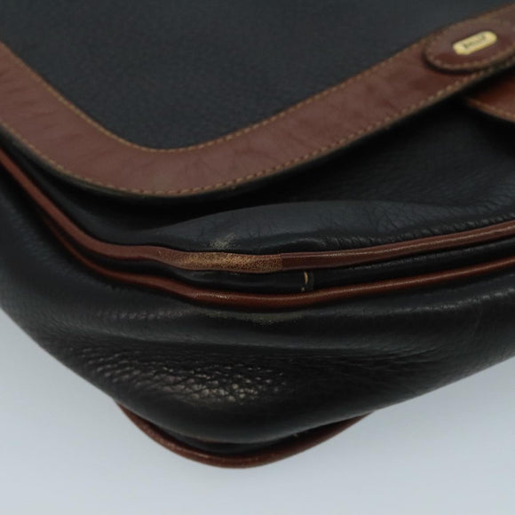 BALLY Shoulder Bag Leather Black Auth bs21629