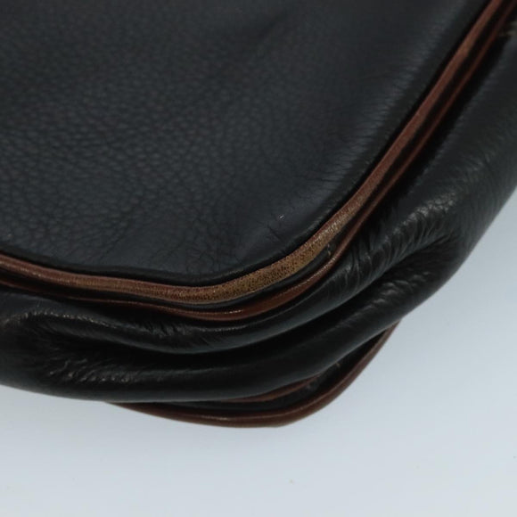 BALLY Shoulder Bag Leather Black Auth bs21629