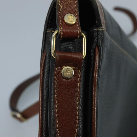 BALLY Shoulder Bag Leather Black Auth bs21629