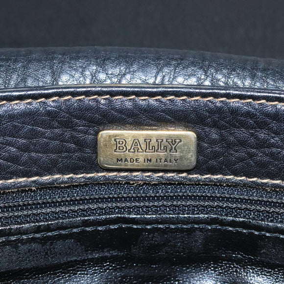 BALLY Shoulder Bag Leather Black Auth bs21629