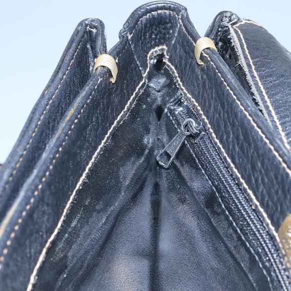 BALLY Shoulder Bag Leather Black Auth bs21629