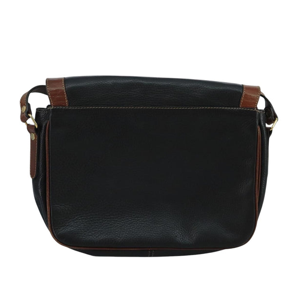 BALLY Shoulder Bag Leather Black Auth bs21629