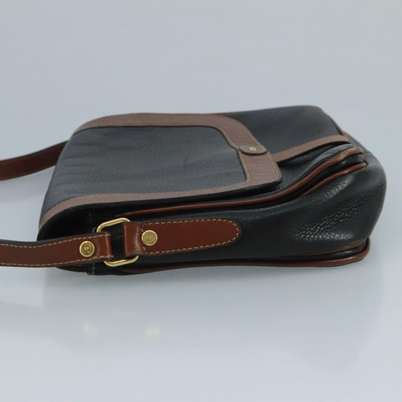 BALLY Shoulder Bag Leather Black Auth bs21629