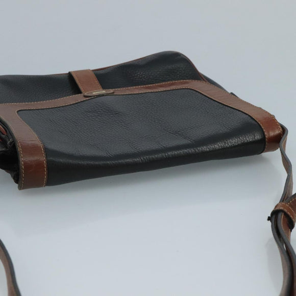 BALLY Shoulder Bag Leather Black Auth bs21629