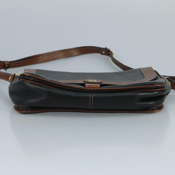 BALLY Shoulder Bag Leather Black Auth bs21629