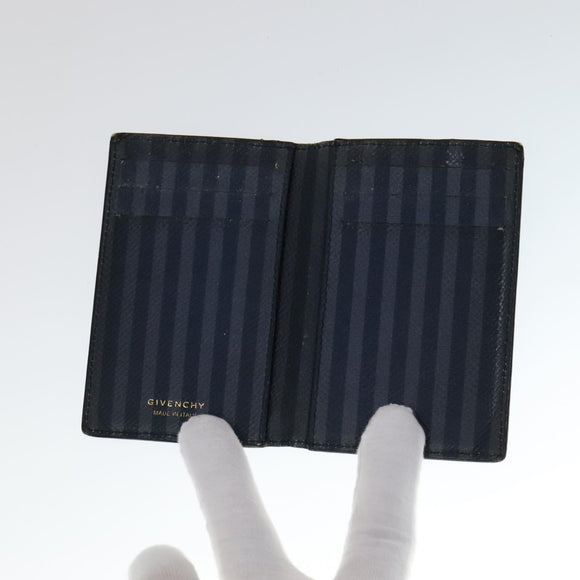 GIVENCHY Key Case Billfold Leather 4Set Navy Black Auth bs21638