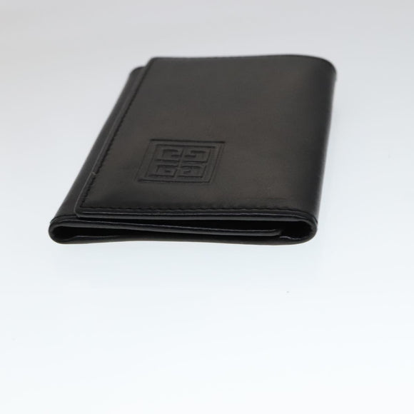 GIVENCHY Key Case Billfold Leather 4 Set Navy Black Auth bs21638