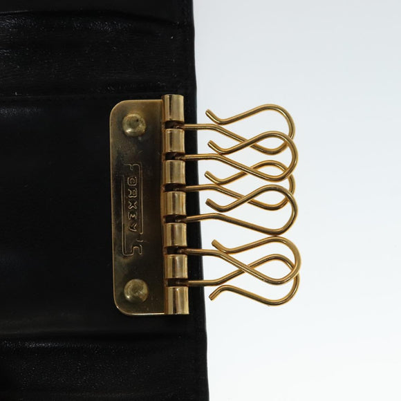 GIVENCHY Key Case Billfold Leather 4Set Navy Black Auth bs21638